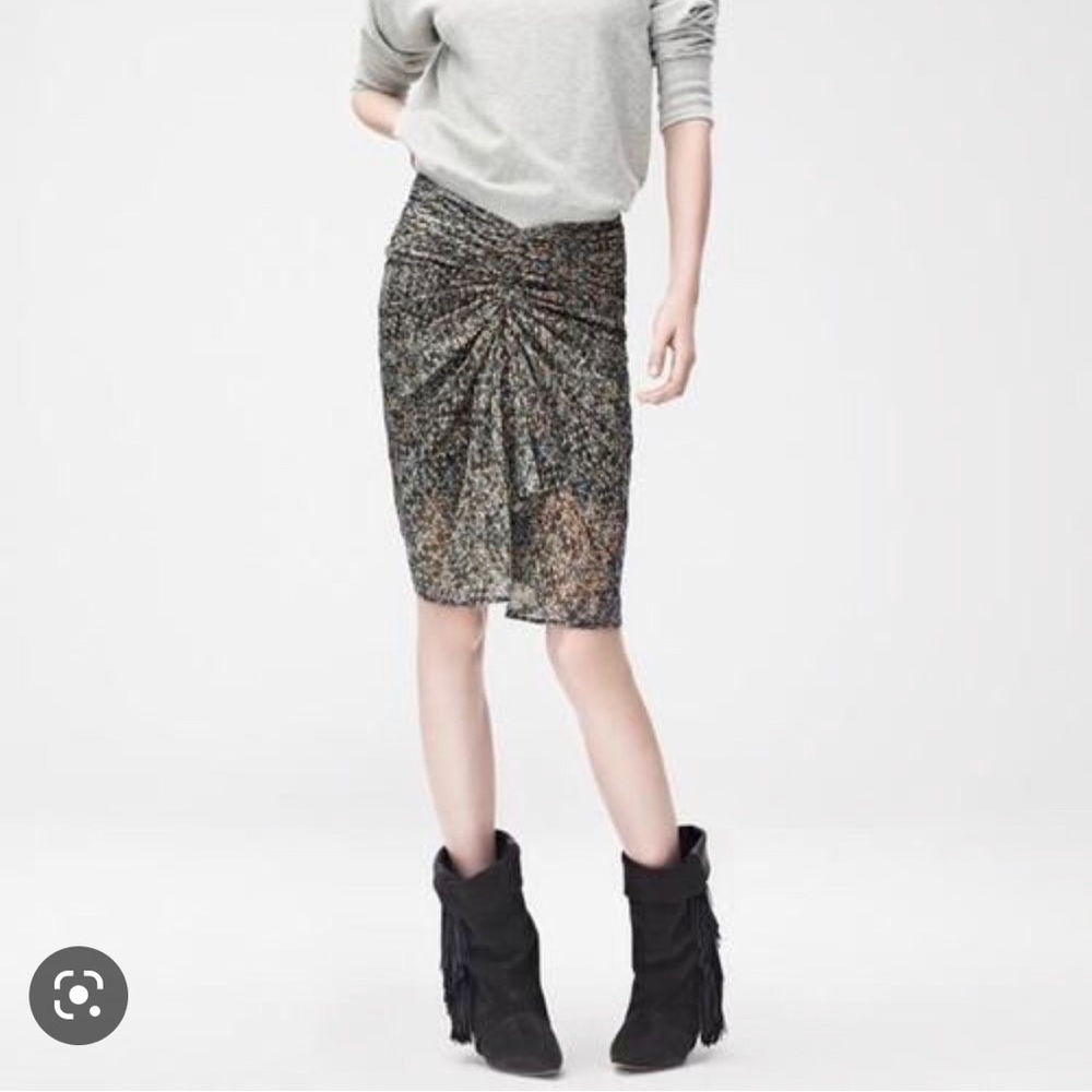 Isabel Marant pour H&M gathered silk mini skirt size 36 xs 0 2
